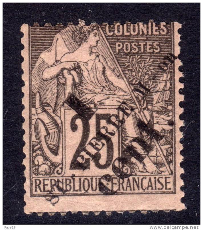 St Pierre Et Miquelon N° 37 X  Timbre Des Colonies Française Surchargé : 1 C. Sur 25 C. ,  Trace De Charnière Sinon TB - Neufs