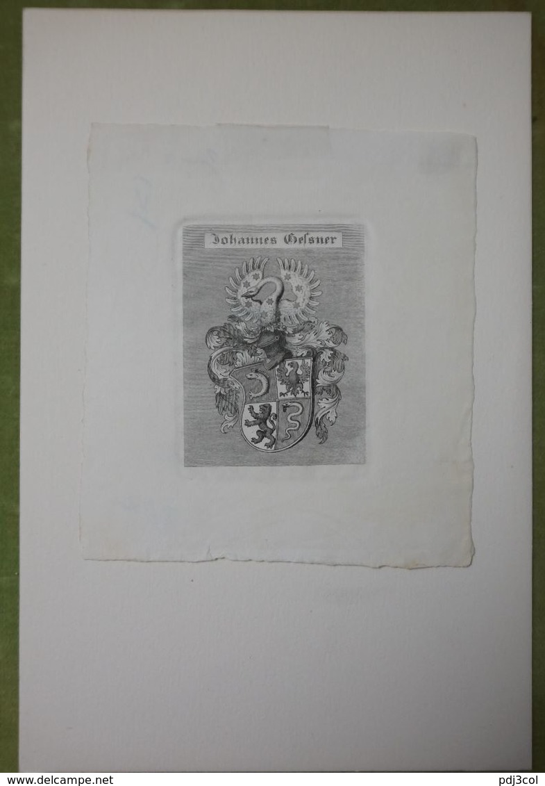 Ex-libris Illustré Suisse XXème - Armoriée - Johannes GESSNER - Bookplates