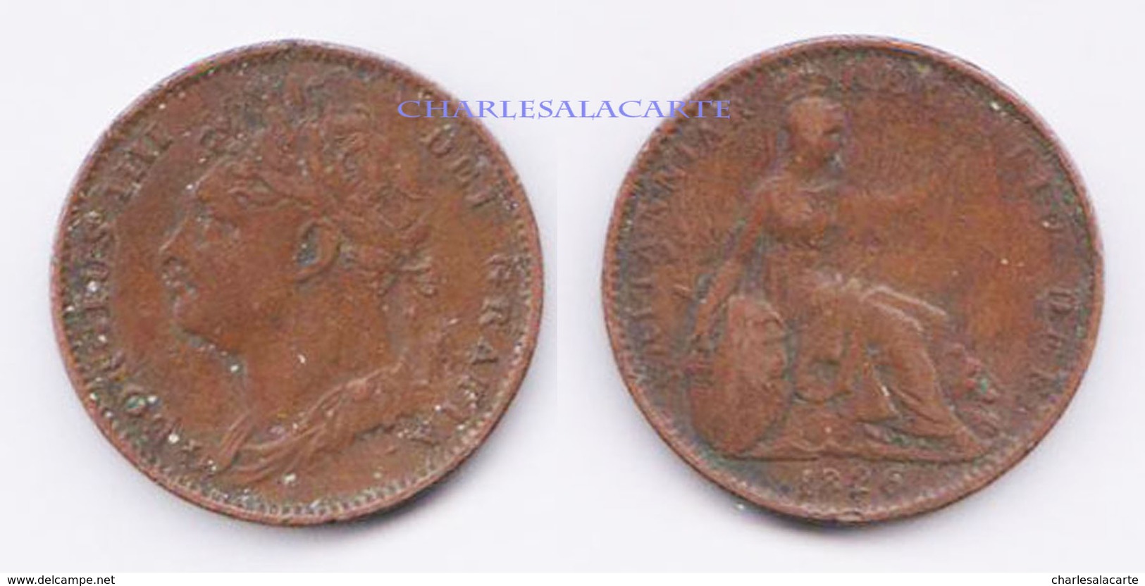 GREAT BRITAIN 1826  GEORGE IV  FARTHING  TYPE 1 COPPER  GOOD/VERY GOOD CONDITION - Autres & Non Classés