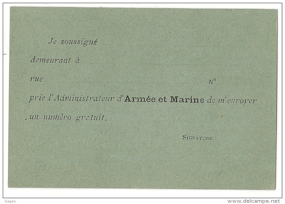 ARMEE Et MARINE. CARTE POSTALE NEUVE. PARIS. - Non Classés