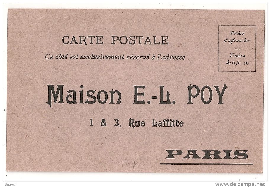 MAISON POY. MODE ILLUSTREE CARTE POSTALE NEUVE. PARIS. - Non Classés