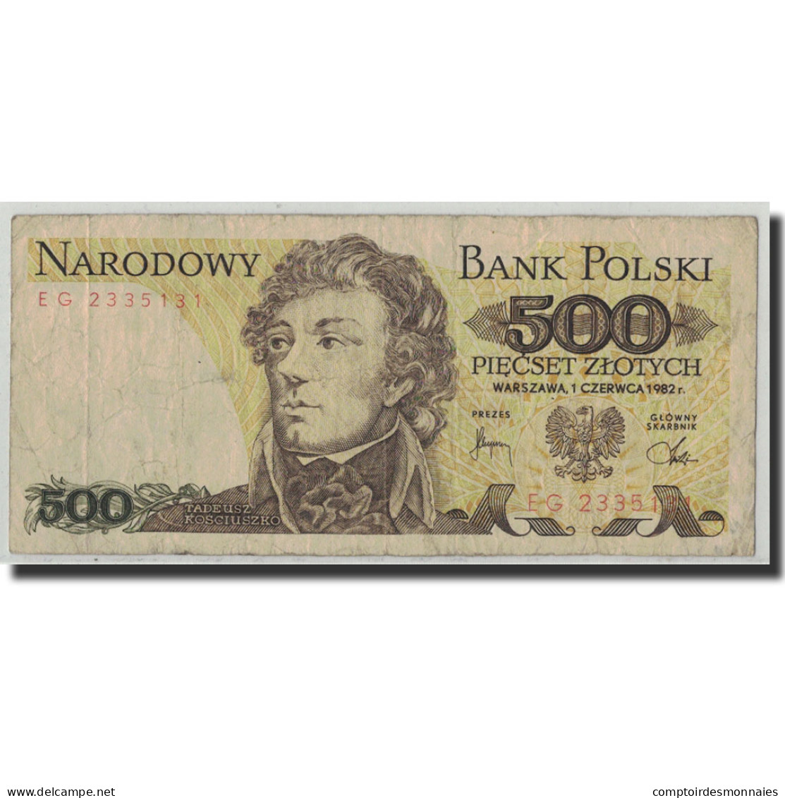 Billet, Pologne, 500 Zlotych, 1982, 1982-06-01, KM:145d, B+ - Poland