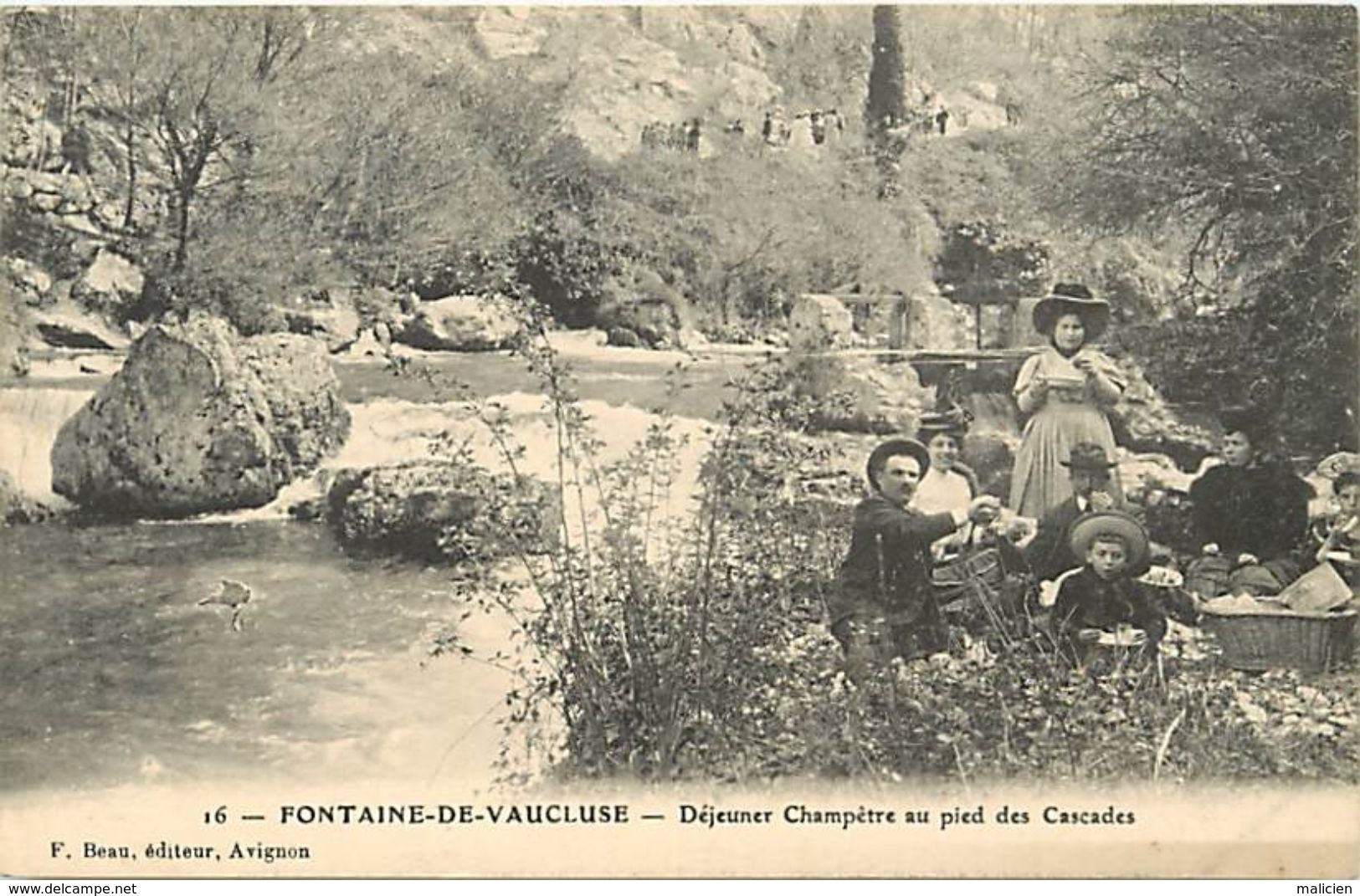 - Ref-W507- Vaucluse - Fontaine De Vaucluse - Dejeuner Champetre Au Pied Des Cascades - Carte Bon Etat - - Autres & Non Classés