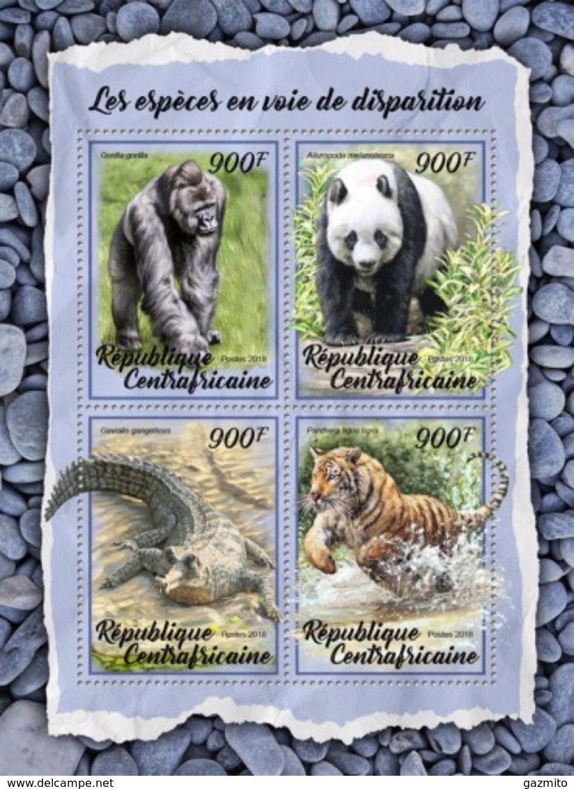 Centrafrica 2018, Animals In Danger, Gorilla, Panda, Croccodile, Tiger, 4val In BF - Gorilles