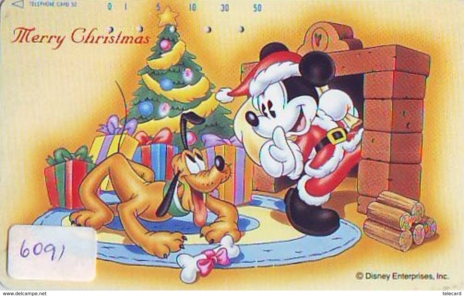 Télécarte Japon / 110-180833 - DISNEY (6091) Série NOEL 13/25 - CHRISTMAS Series MICKEY &amp; PLUTO Japan Phonecard - Disney