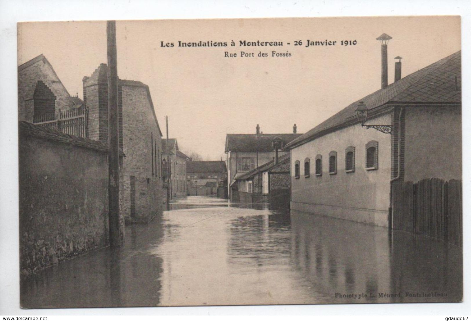 LES INONDATIONS A MONTEREAU (77) - 26 JANVIER 1910 - RUE PORT DES FOSSES - Autres & Non Classés