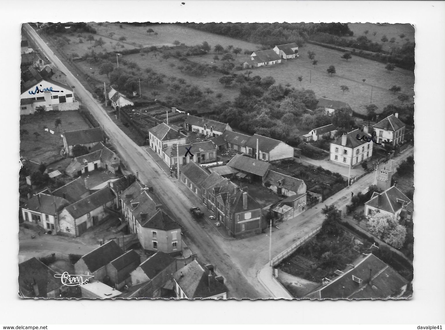 61  RANDONNAI   VUE   AERIENNE  ..1955   BON ETAT  .. 2 SCANS - Altri & Non Classificati