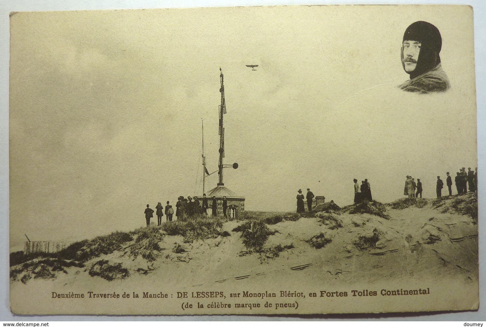 DEUXIÈME TRAVERSÉE DE LA MANCHE : DE LESSEPS Sur MONOPLAN BLÉRIOT , EN FORTES TOILES CONTINENTAL - 1914-1918: 1ère Guerre