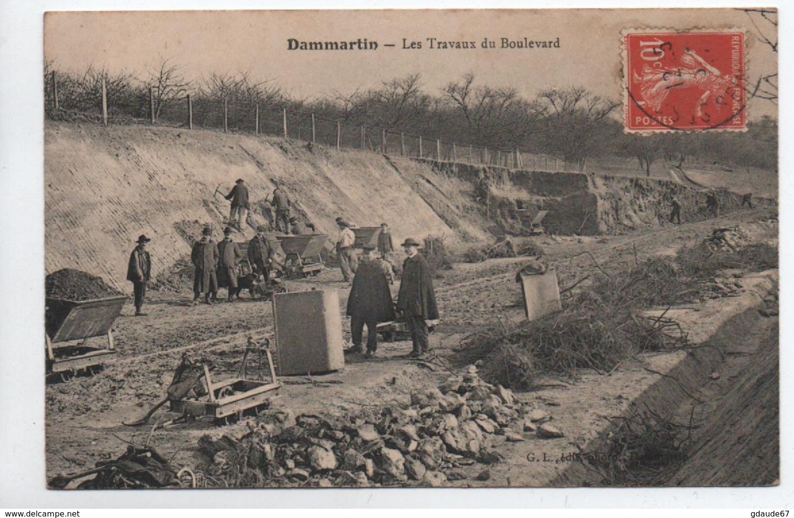 DAMMARTIN EN GOELE (77) - LES TRAVAUX DU BOULEVARD - Autres & Non Classés