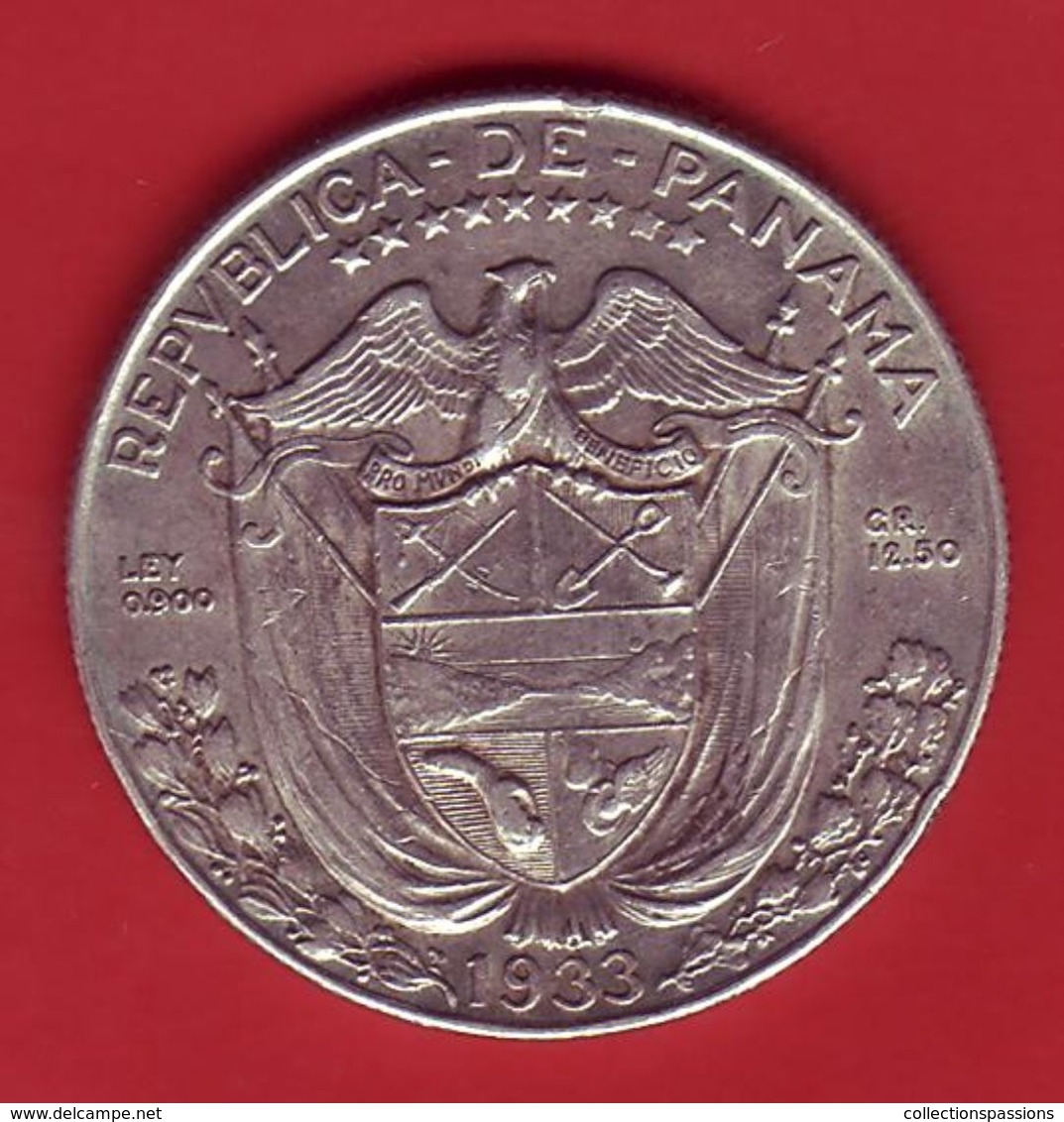 - PANAMA - Medio Balboa - 1933 - Argent - - Panama