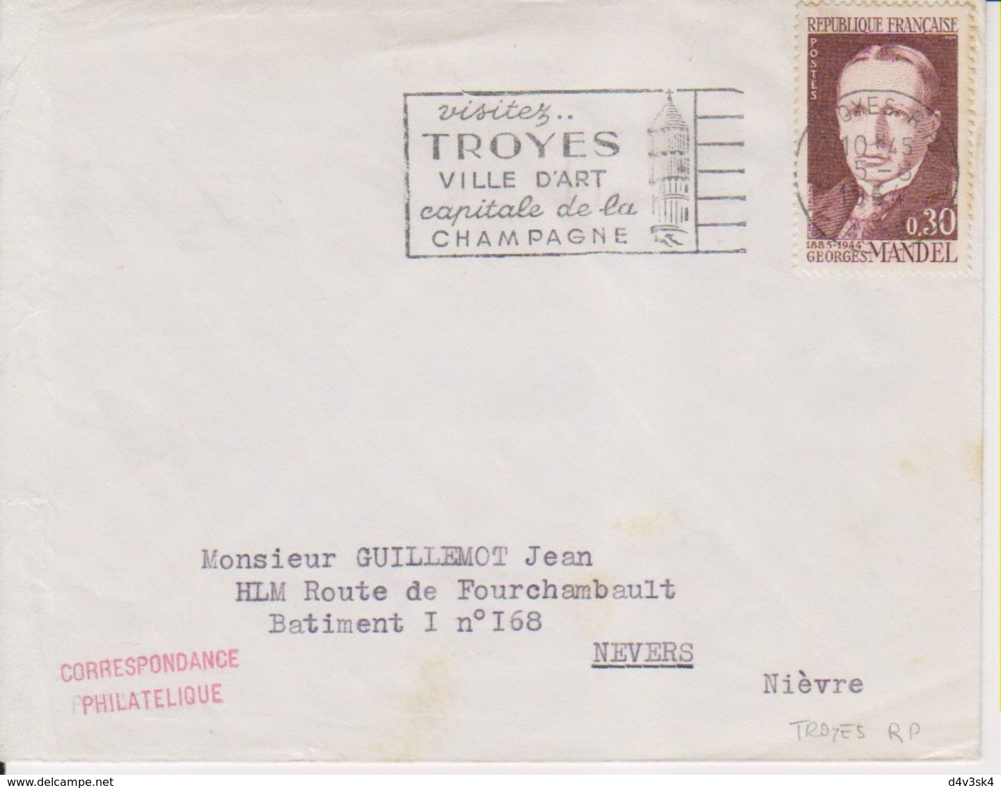 1954 France 10 Aube Troyes Flamme 'Ville D'Art, Capitale De La Champagne' - Mechanical Postmarks (Advertisement)