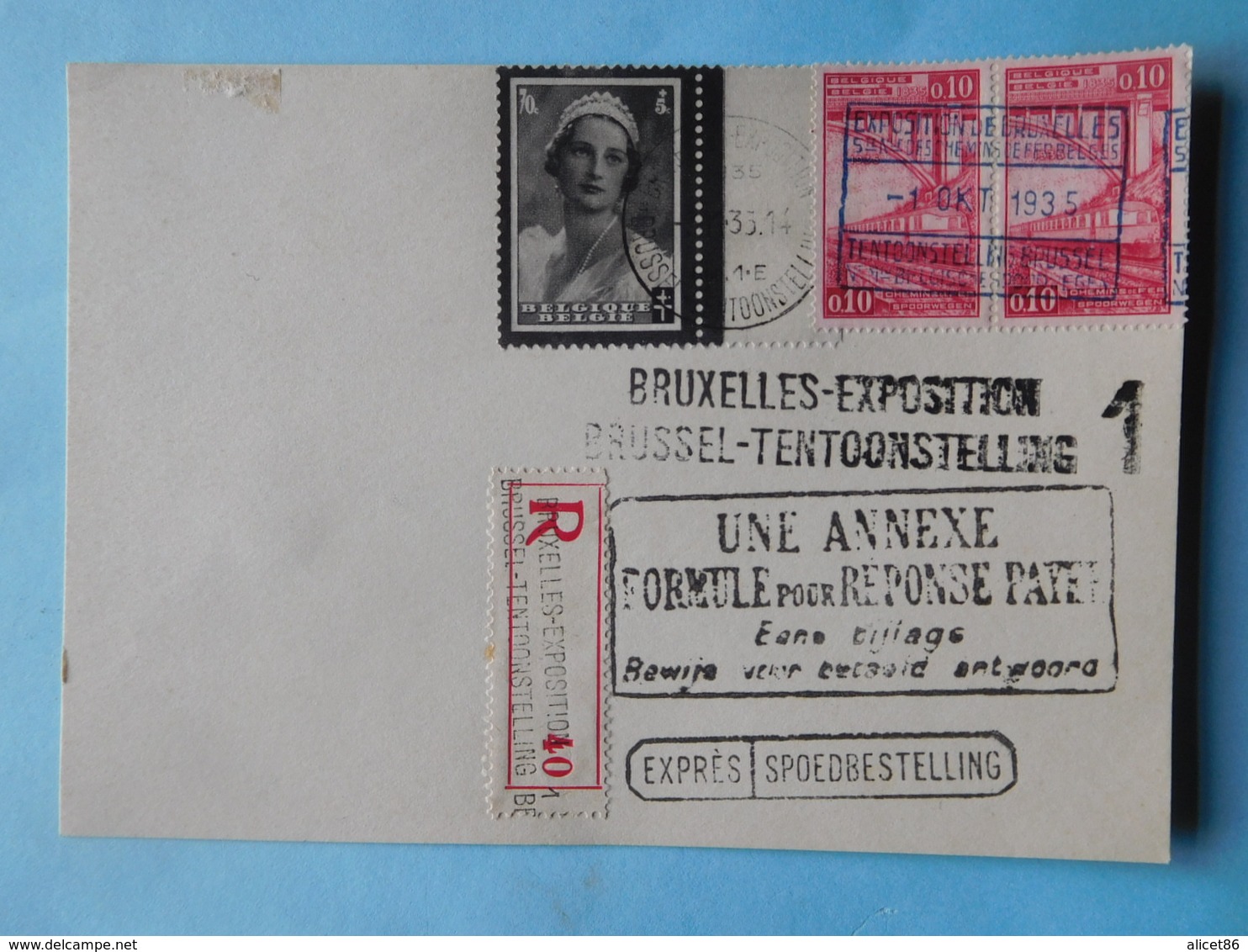 Carte Maximum Avec Timbres & Oblitérations + Griffes Expo Bruxelles 1935 - 1934-1951