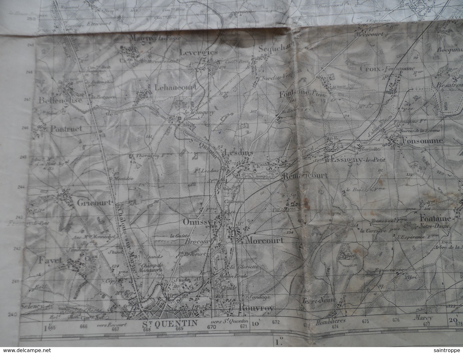 Cambrai S.E. Aubencheul Aux Bois Au Nord-Ouest à Oisy Au Nord-Est Et De Saint-Quentin Au Sud-Ouest à Audigny Au Sud-Est. - Topographical Maps