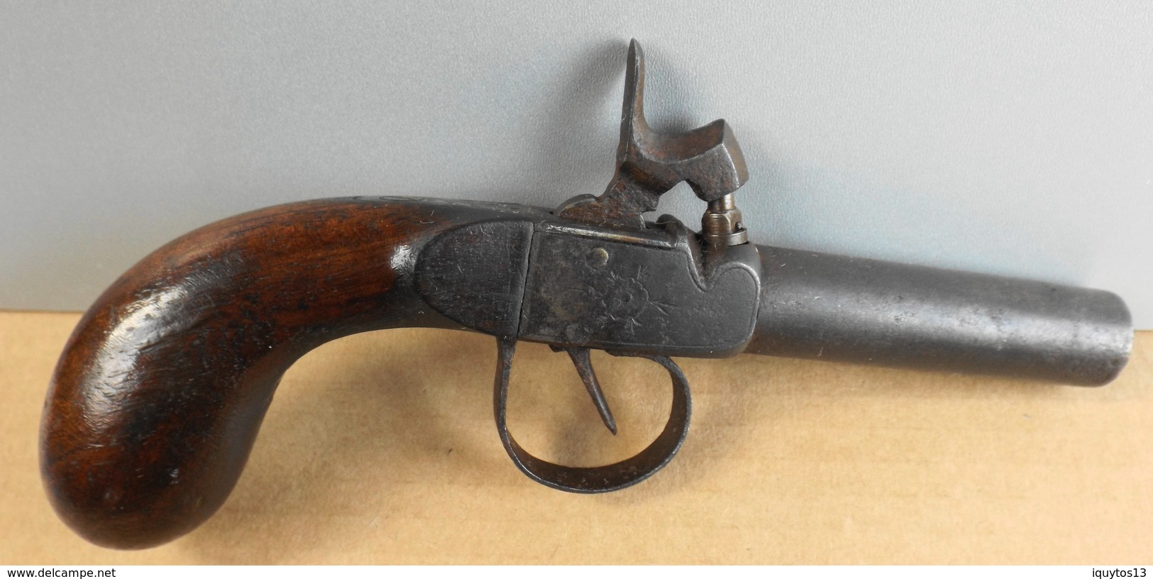 Ancien Petit Pistolet à Percussion - 18cm De Longueur - En L'Etat - Armes Neutralisées