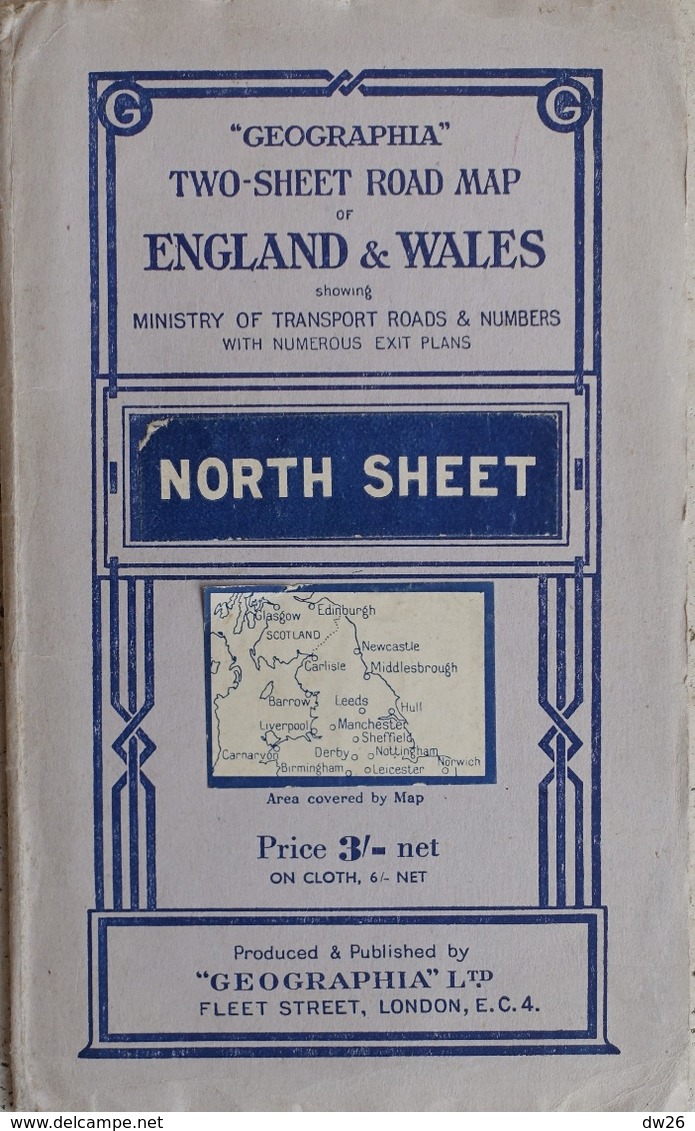 Carte Routière - Geographia Two Sheet Road Map: England & Wales (Angleterre Et Pays De Galles) - North Sheet - Cartes Routières