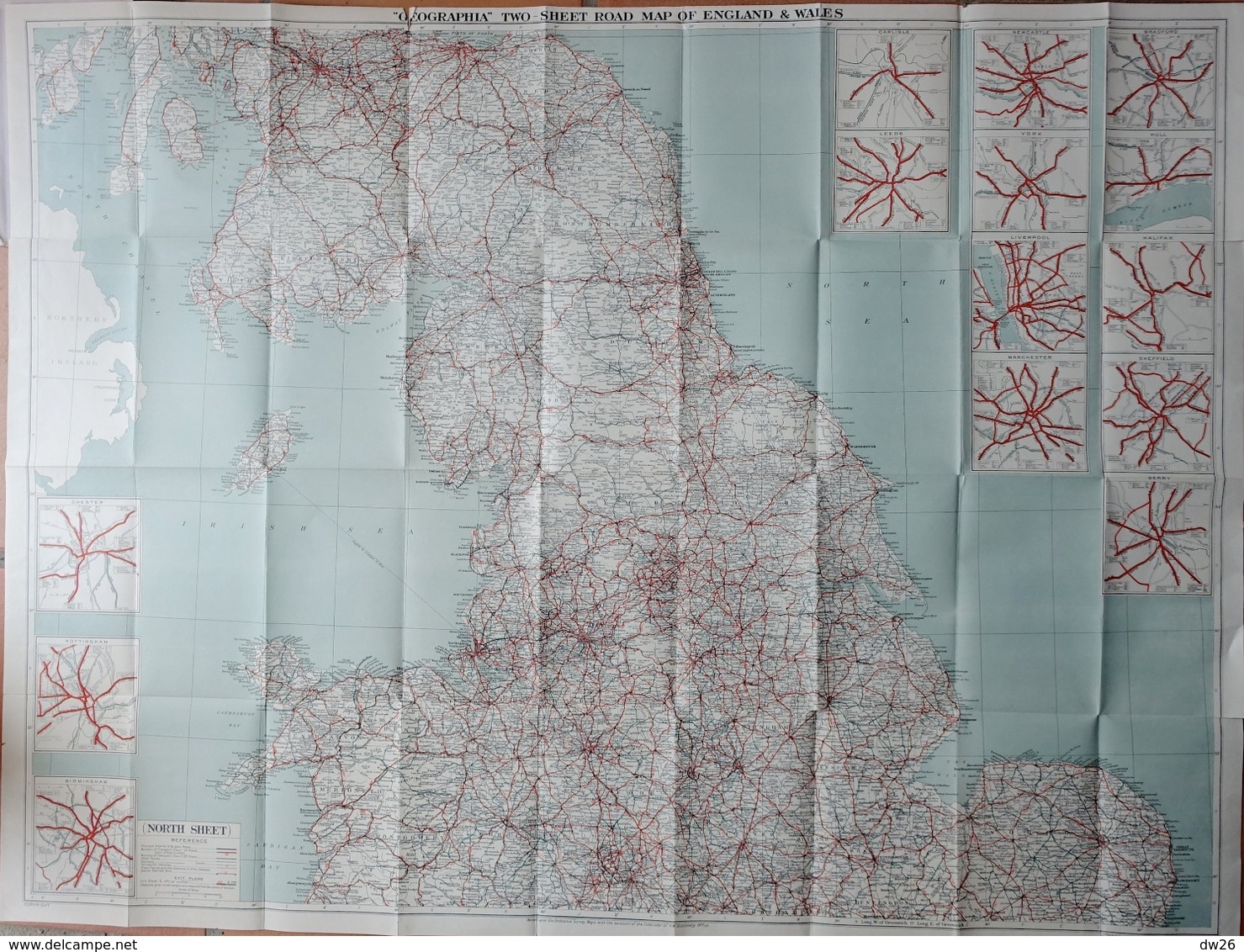 Carte Routière - Geographia Two Sheet Road Map: England & Wales (Angleterre Et Pays De Galles) - North Sheet - Cartes Routières