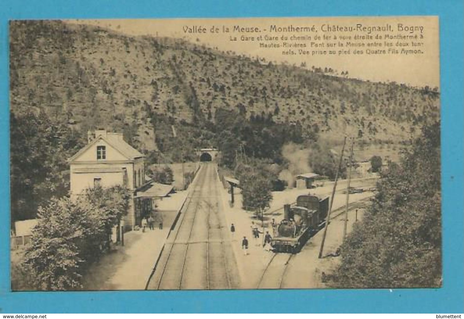 CPA Chemin De Fer Train Gare MONTHERME, CHÂTEAU-REGNAULT, BOGNY 08 - Montherme