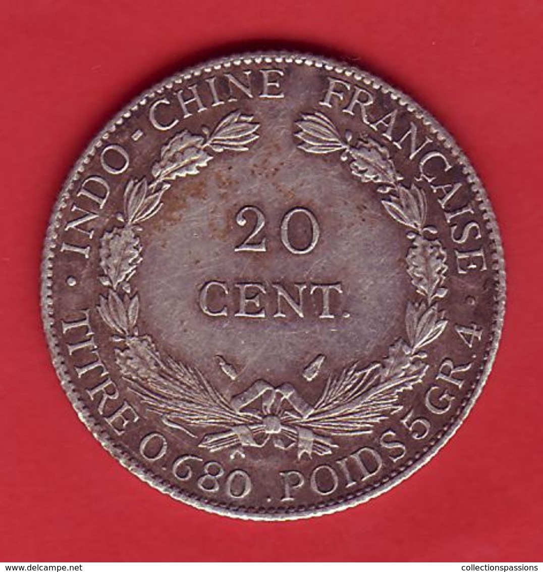 - FRANCE - Colonies Françaises. INDOCHINE. 20 Centimes 1937 - - Französisch-Indochina