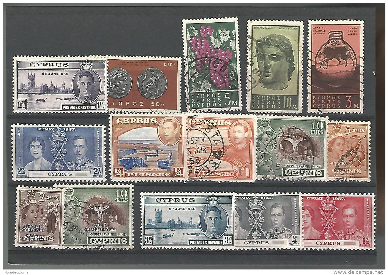 54764 ) Collection Cyprus  King Queen  Overprint Postmarks - Cyprus (...-1960)