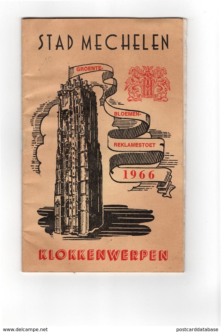 Stad Mechelen - Klokkenwerpen - Groente- Bloemen- Reklamestoet 1966 - Boekje Met Overzicht Van De Deelnemers En Reclame - Documenti Storici