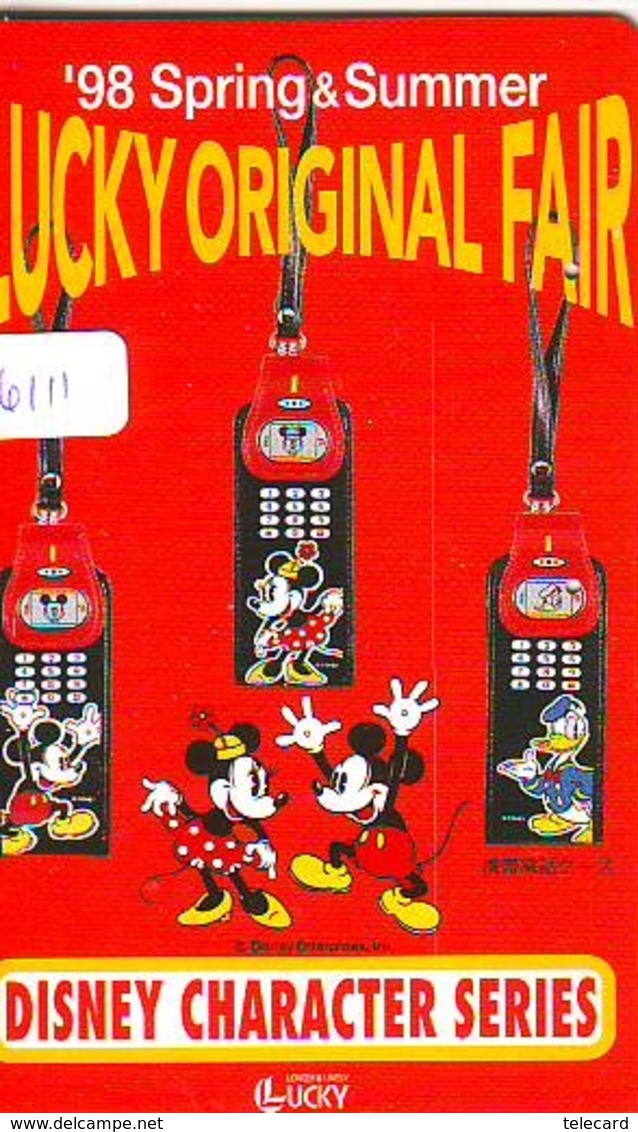 Télécarte Japon / 110-016 - DISNEY - Character SERIES * LUCKY FAIR '98 * MICKEY MINNIE DONALD (6111) JAPAN PHONECARD TK - Disney