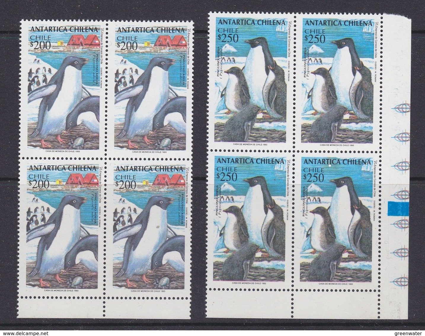 Chile 1993 Antarctica / Penguins 2v Bl Of 4  ** Mnh (37630A) - Andere & Zonder Classificatie