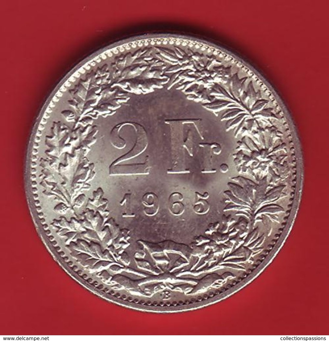 - SUISSE - 2 Francs - 1965 - Argent - SPL - - 2 Francs