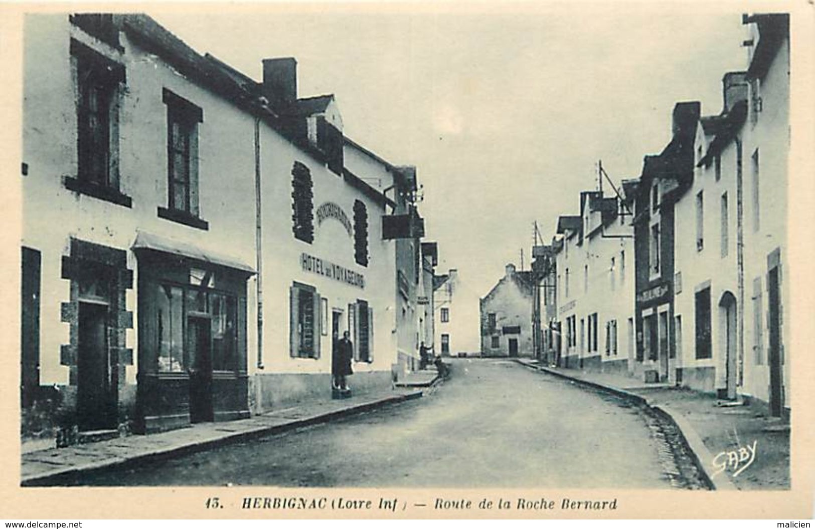 - Ref-W450- Loire Atlantique - Herbignac - Rue De La Roche Bernard - Hotel Des Voyageurs - Hotels - Edition Gaby - - Herbignac