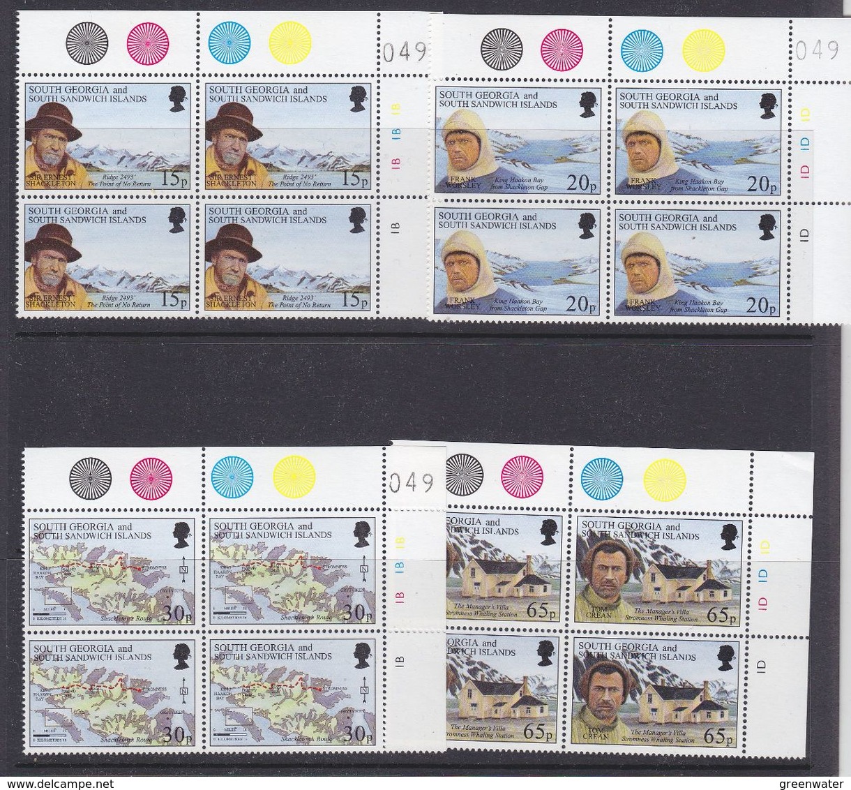 South Georgia 1996 Shackleton's Trek 4v Bl Of 4 (corner, 3v With Sheet Number) ** Mnh (37632) - Zuid-Georgia