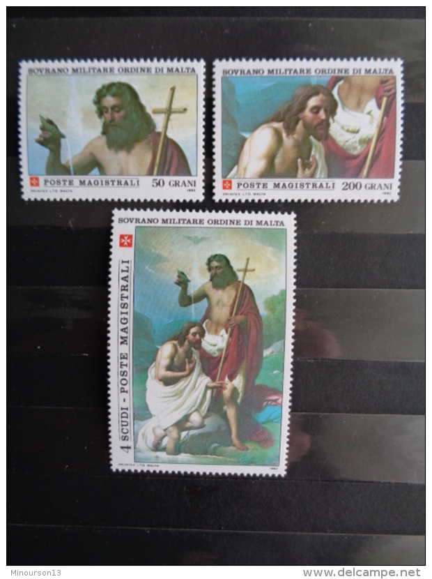 S.M.O.M 1983 UNIFICATO N° 216 à 218 ** - SAN GIOVANNI BATTISTA, PEINTURES DU XIXe - Malta (Orden Von)