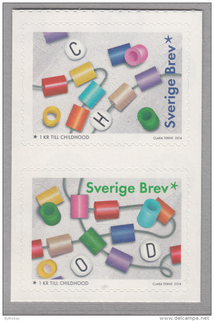 Sweden 2014 MNH Set Of 2 Childrens' Toys Charity Stamp - Ungebraucht