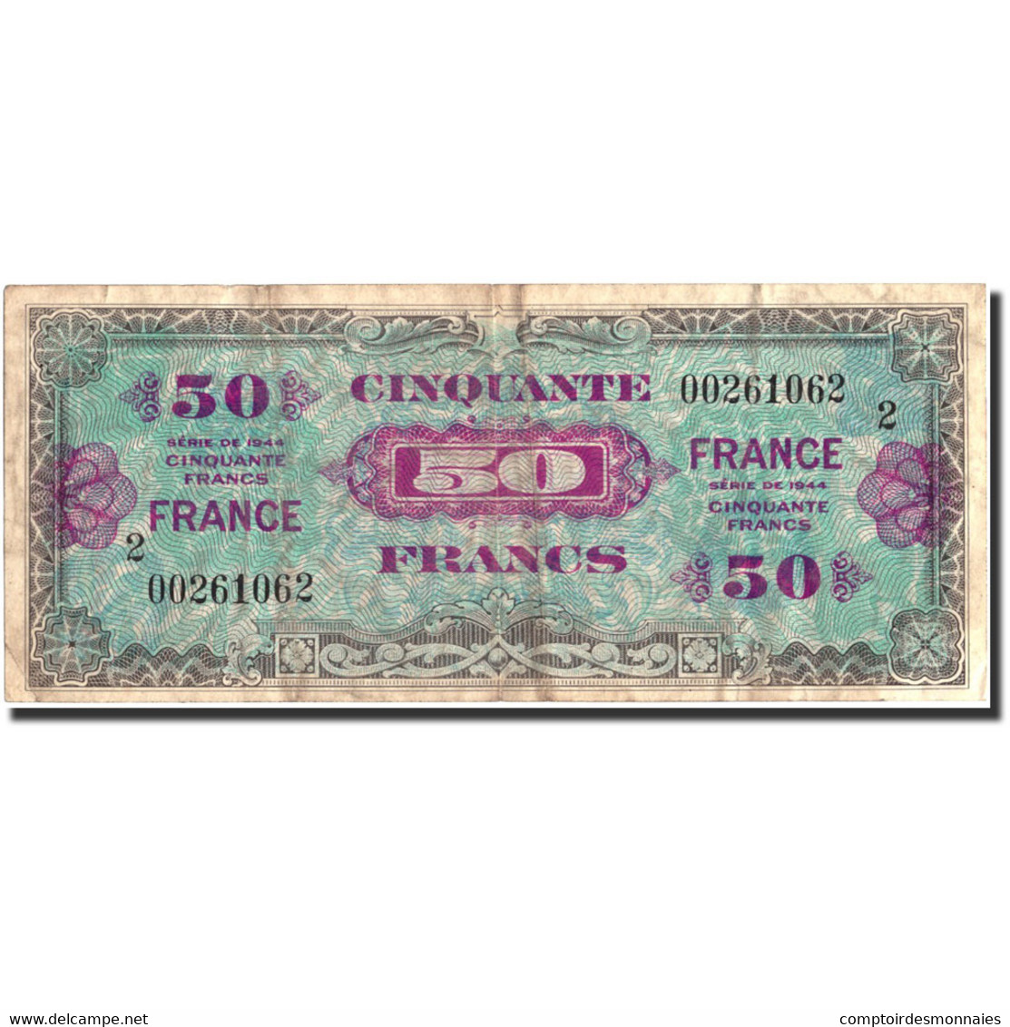 France, 50 Francs, 1945 Verso France, 1945, 1945, TB, Fayette:VF 24.2, KM:122b - 1945 Verso Frankreich