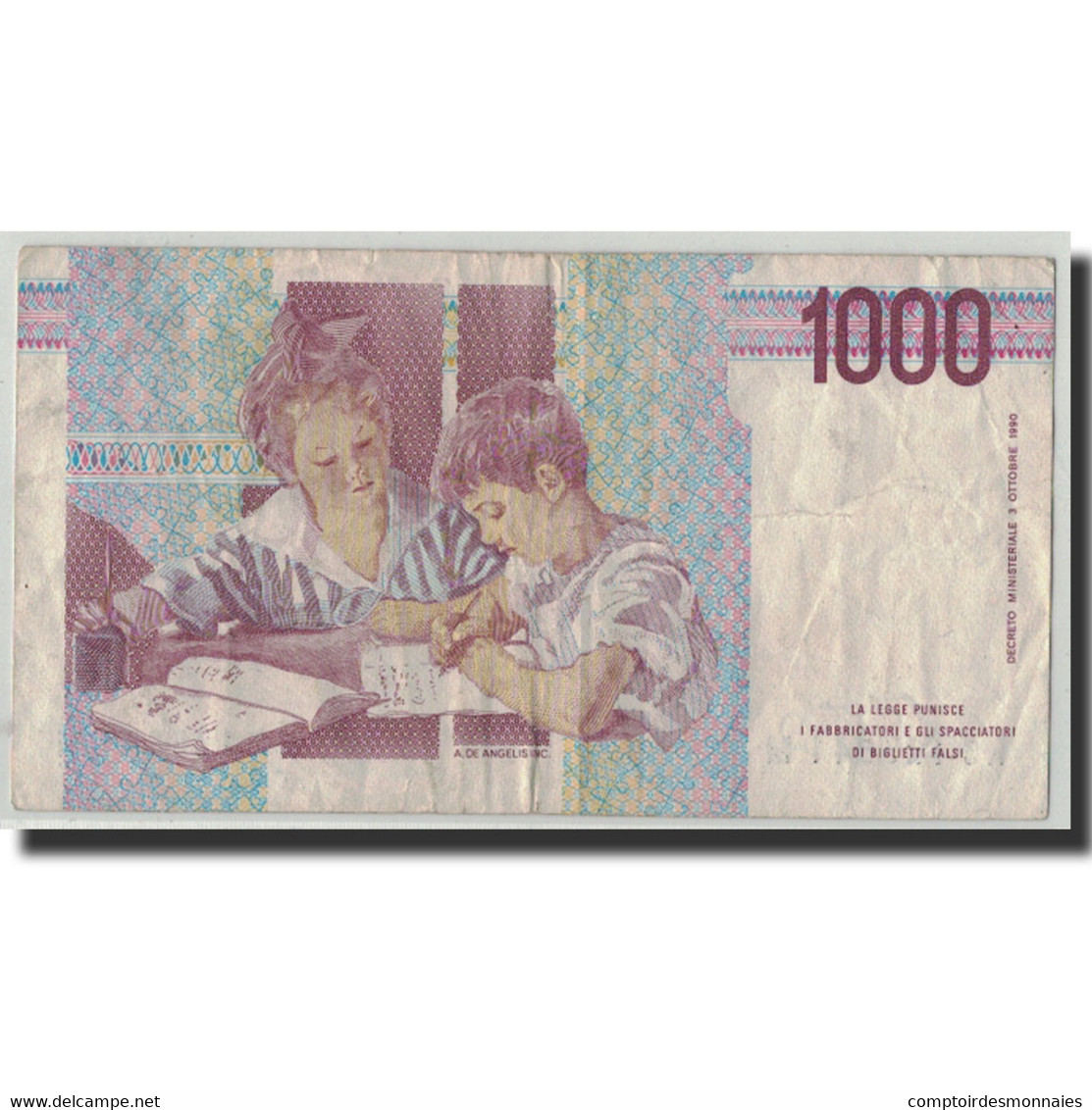 Billet, Italie, 1000 Lire, 1990, 1990-10-03, KM:114a, B+ - 1000 Lire