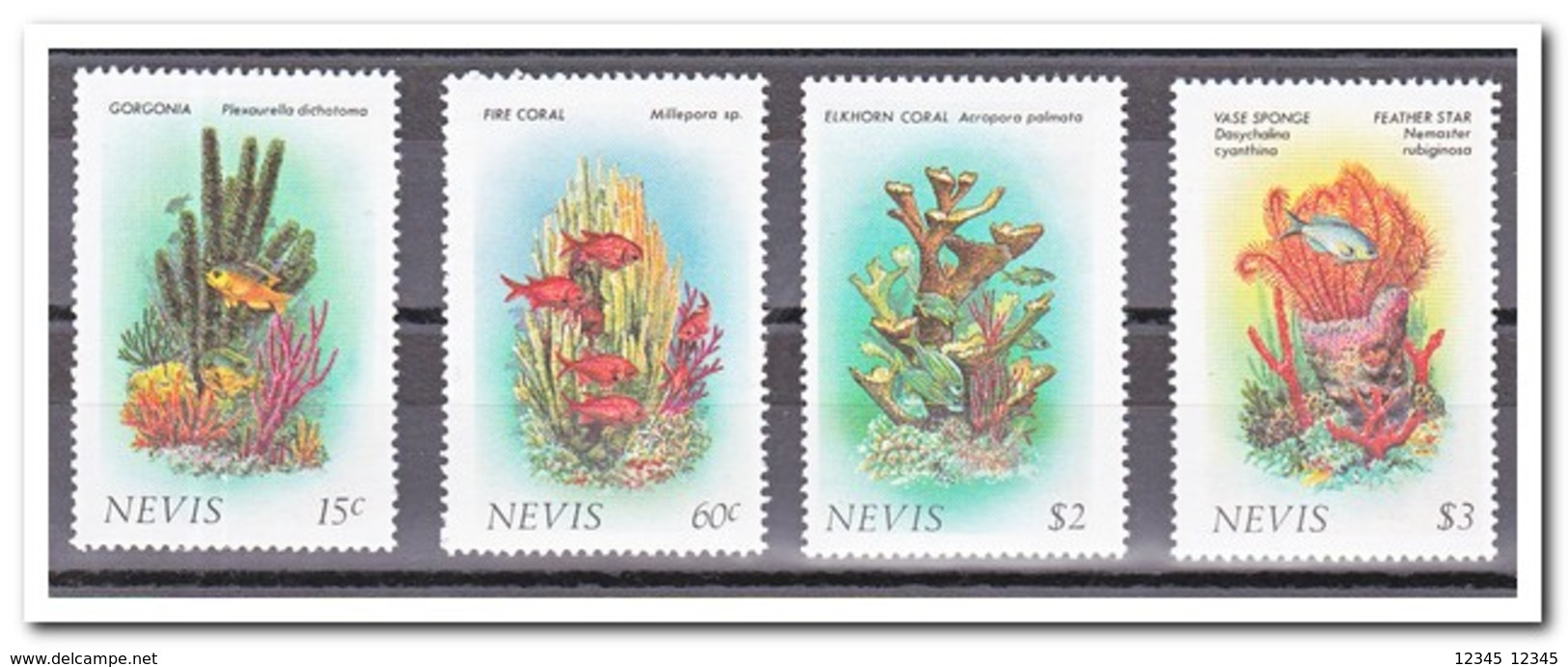 Nevis MI 410-413, Postfris MNH, Sealife - Anguilla (1968-...)