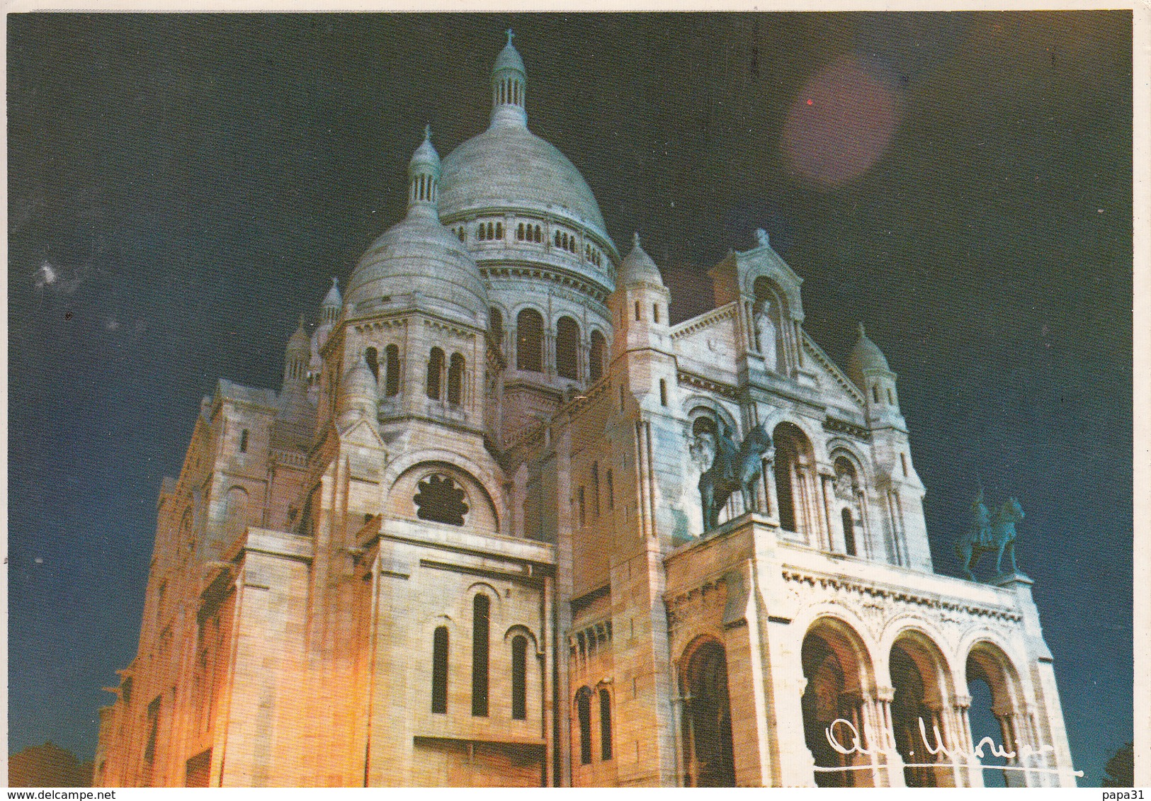 Albert MONIER  - Paris - La Basilique De Sacré Coeur  De  Montmartre Illuminée - Monier