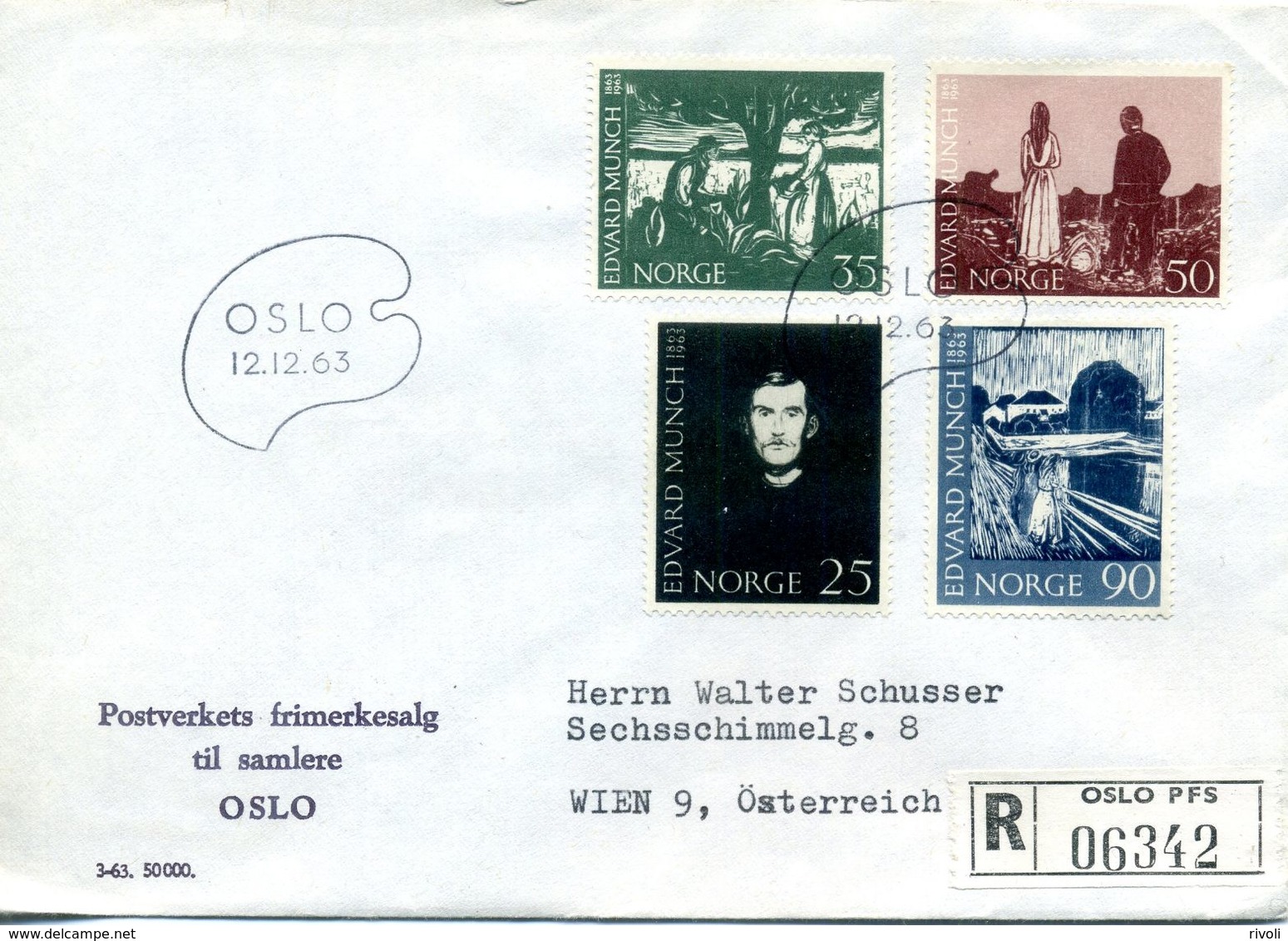 NORVEGE Norway LETTRE   12-12-1963 - Brieven En Documenten