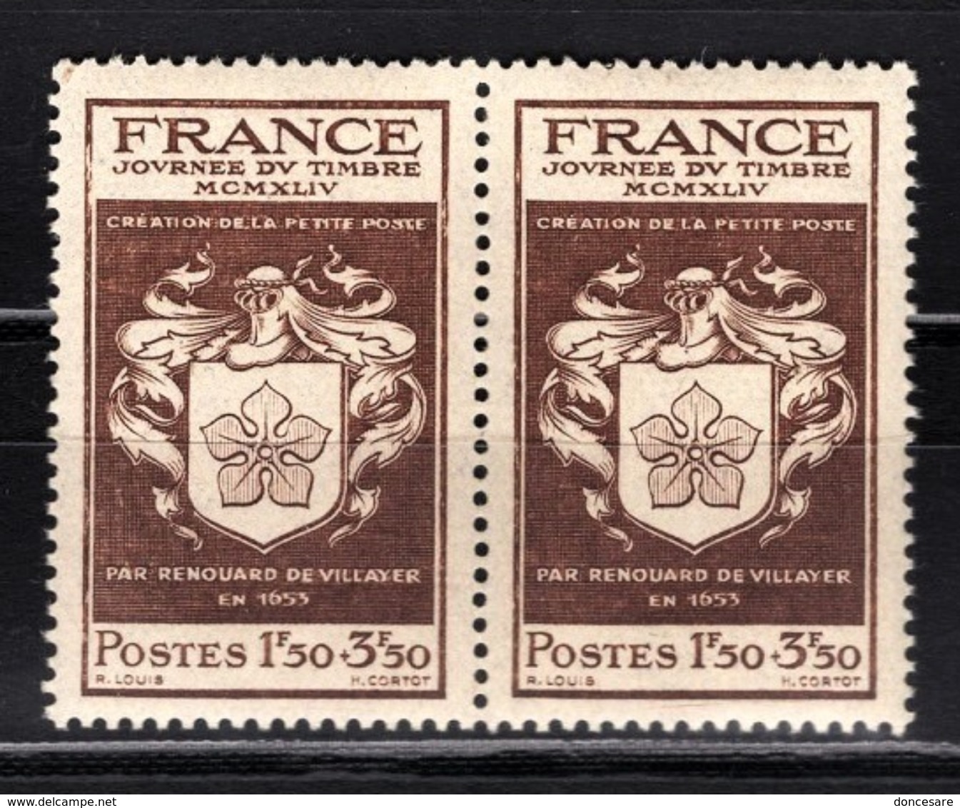 FRANCE 1944 - PAIRE Y.T. N° 668 - NEUFS** - Unused Stamps