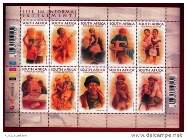 RSA, 2003, MNH Sheet Of Stamps  , SACC 1538-1547, Life In Informal Settlement, M9179 - Unused Stamps