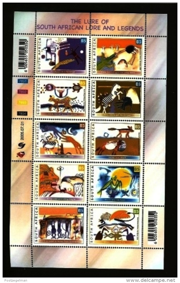RSA, 2005, MNH Sheet Of Stamps  , SACC 1729, SA Folklore And Legends, F2666 - Unused Stamps