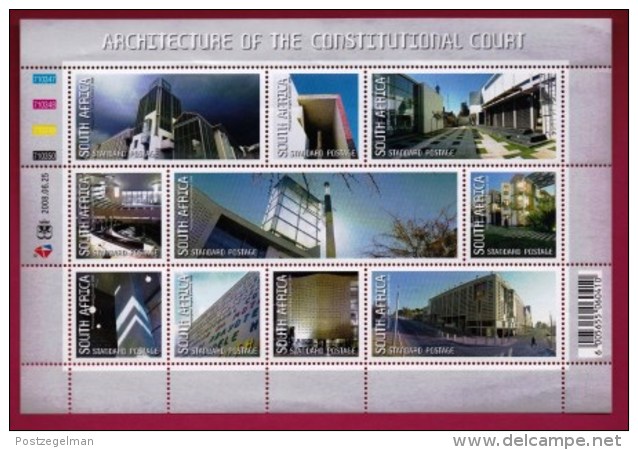 RSA, 2008, MNH Sheet Of Stamps  , SACC 1867, Architecture Constitutional Court, M9205 - Nuevos
