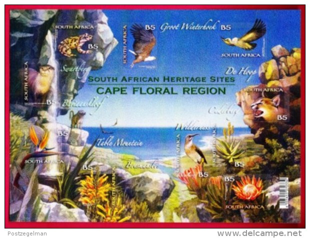 RSA, 2011, MNH Sheet Of Stamps  , SACC 2209, SA Heritage Sites, Cape Floral, M9273 - Unused Stamps