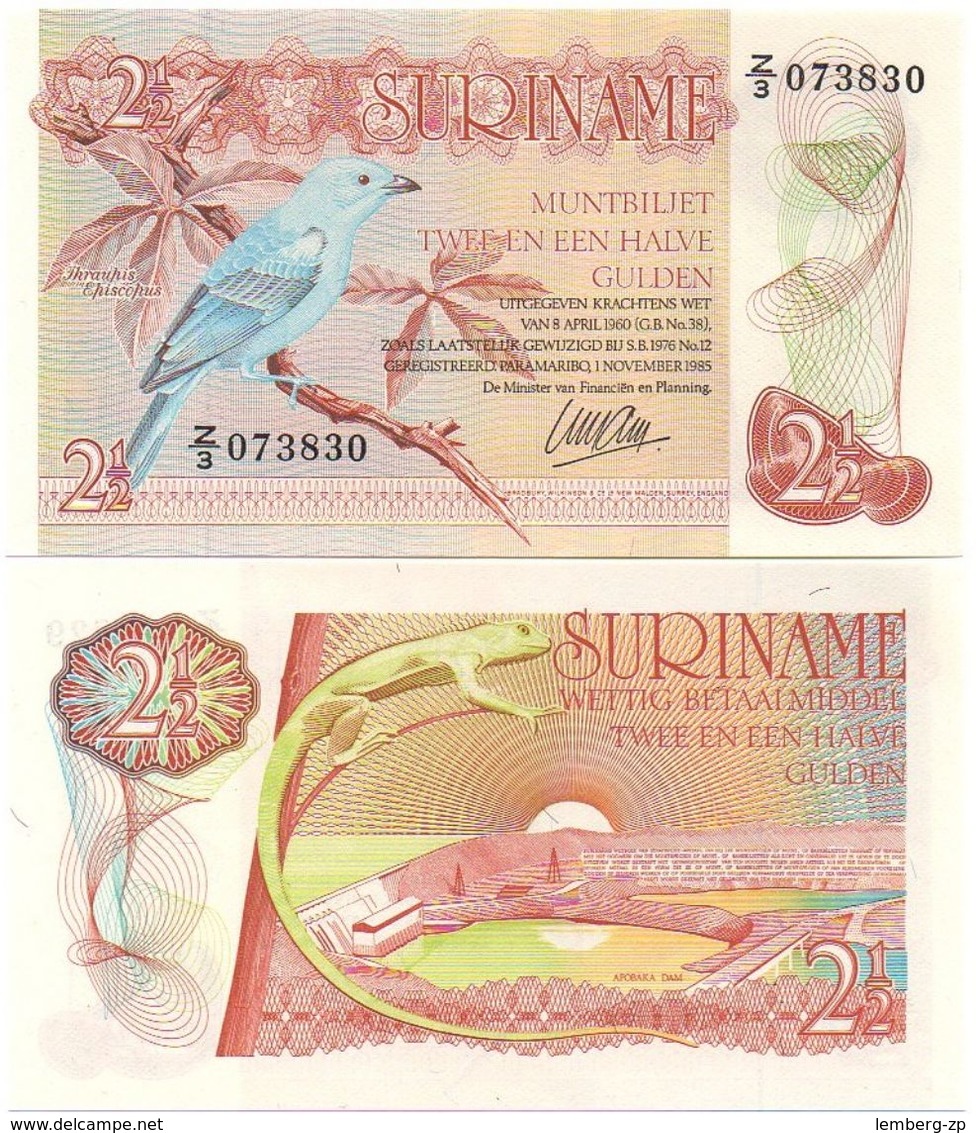 Suriname Surinam - 2 1/2 Gulden 1985 UNC Lemberg-Zp - Surinam