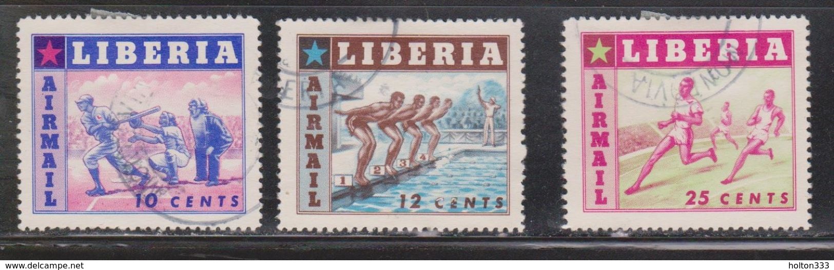 LIBERIA Scott # C88-90 Used - Sports On Airmail Issue - Liberia