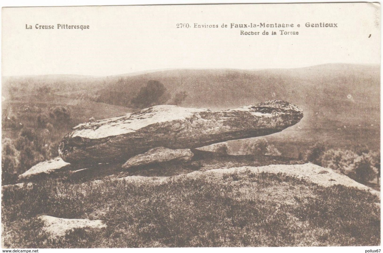 CPA DES ENVIRONS DE FAUX-LA-MONTAGNE ET GENTIOUX  ( CREUSE )  ROCHER DE LA TORTUE - Autres & Non Classés