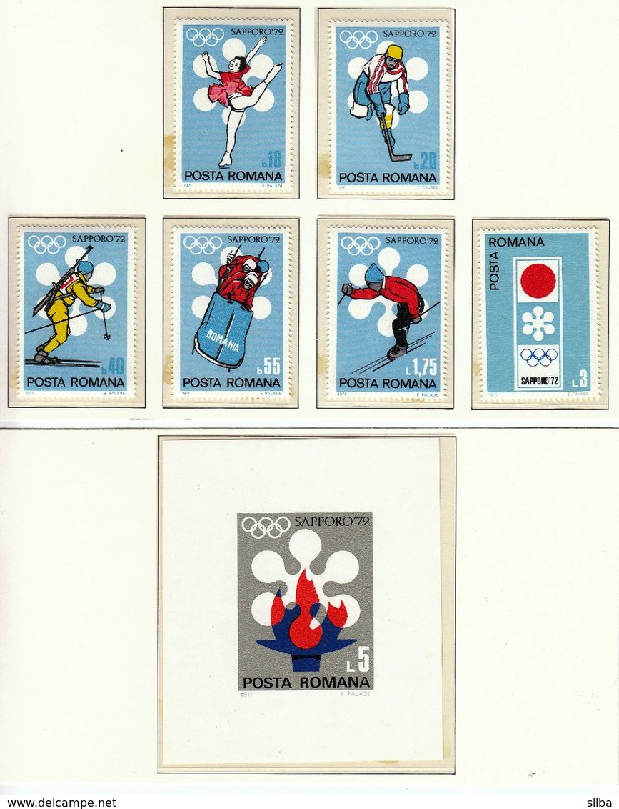 Romania / Olympic Games Sapporo 1972 / Alpine Skiing, Biathlon, Figure Skating, Ice Hockey, Bobsleigh - Winter 1972: Sapporo