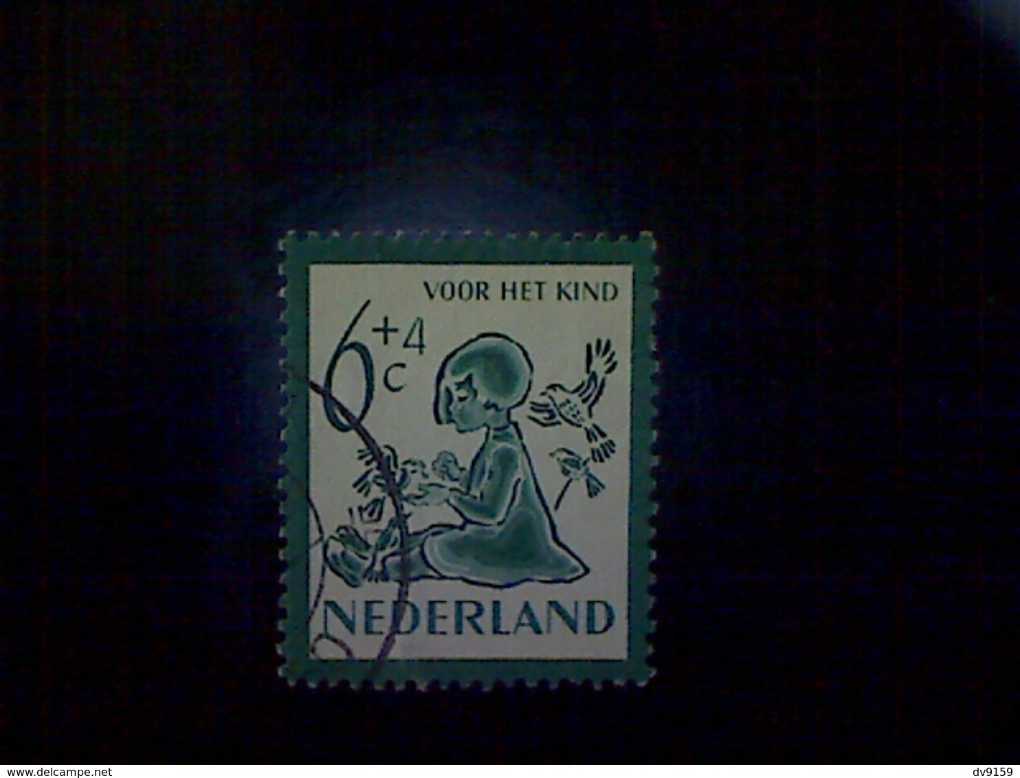 Netherlands, Scott #B221, Used (o), 1950 Semi-postal, Girl And Birds, (6+4)cts, Dark Blue Green - Oblitérés