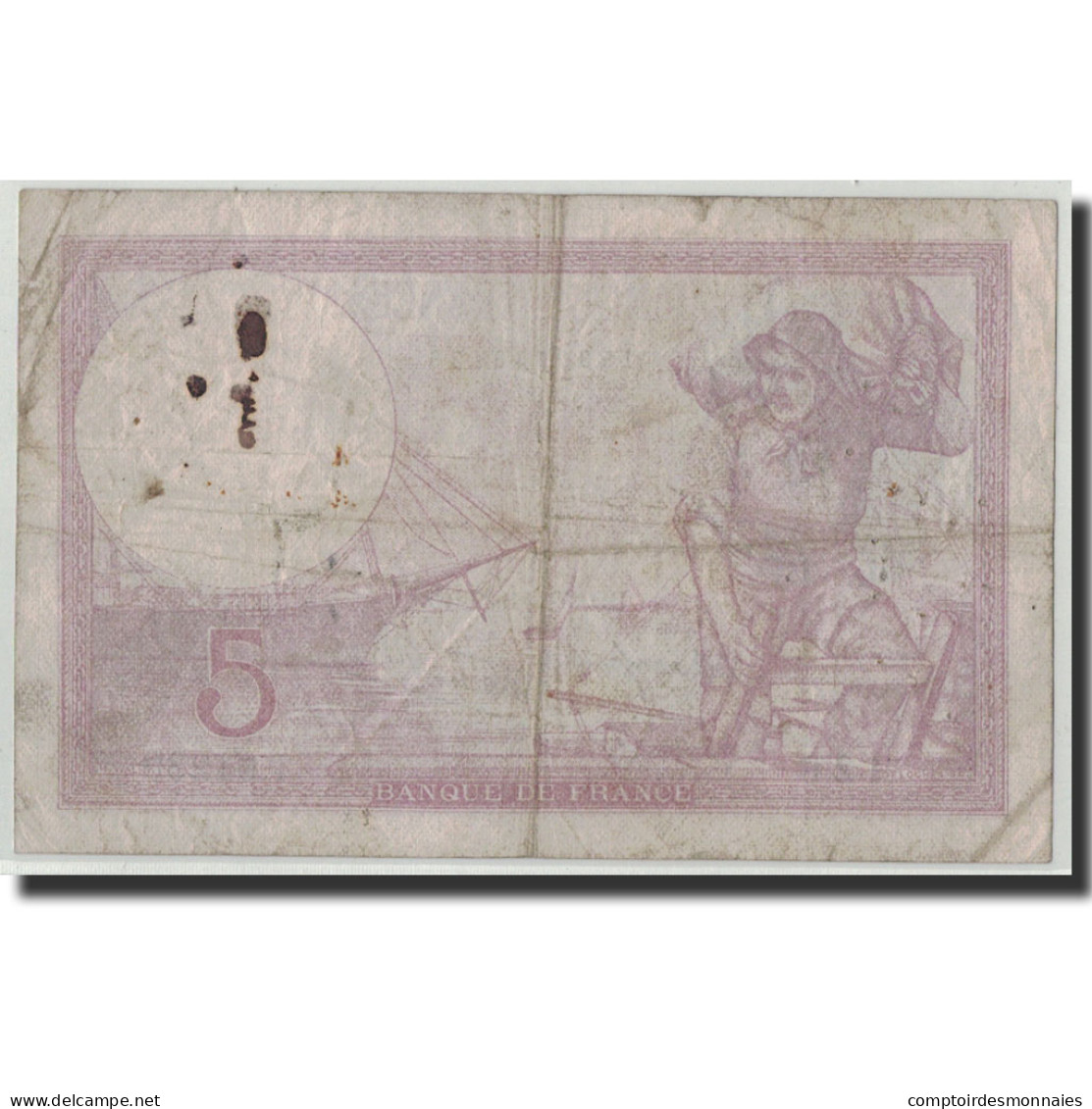 France, 5 Francs, 5 F 1917-1940 ''Violet'', 1939, 1939-08-17, B, Fayette:4.6 - 5 F 1917-1940 ''Violet''