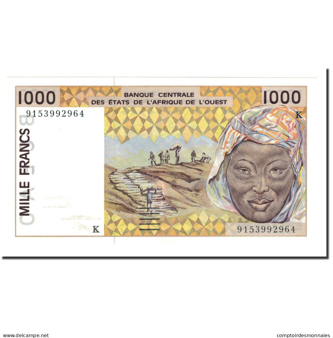 Billet, West African States, 1000 Francs, 1991, KM:711Ka, SPL+ - Estados De Africa Occidental