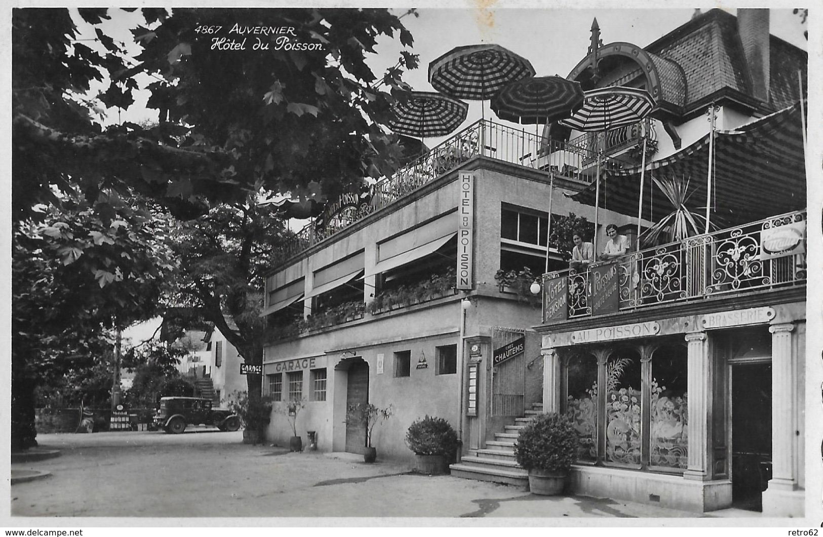 AUVERNIER → Hôtel Du Poisson, Garage Und Oldtimer Anno 1936 - Auvernier