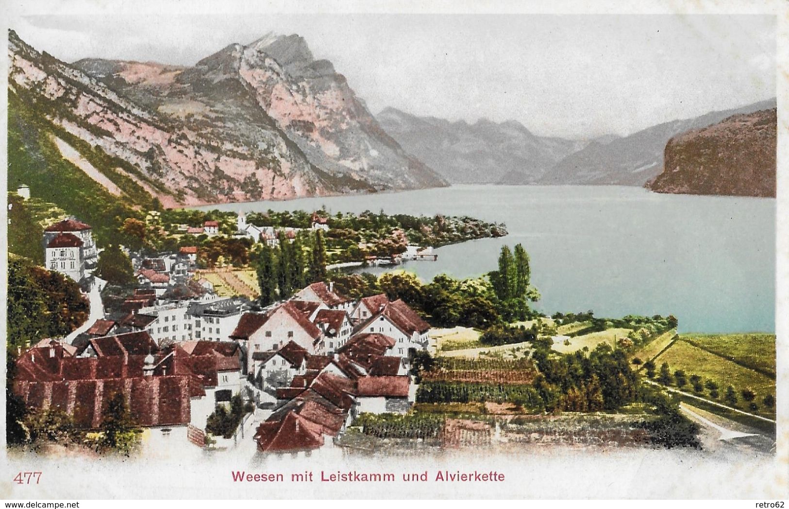 WEESEN → Dorfansicht Gegen Leistkamm Und Alvierkette, Ca.1900 - Weesen